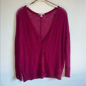 Red loose cardigan